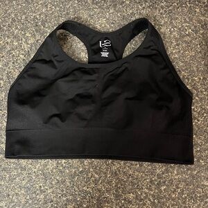 under control racer back sports bra for large bust black with pads 2X